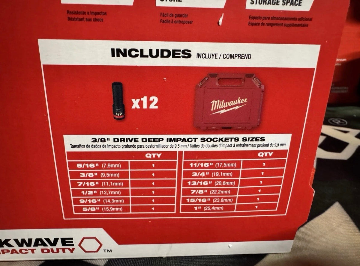 Milwaukee SHOCKWAVE™ Impact Duty™ 49-66-7006 – 3/8″ Deep Socket Set, 12 részes