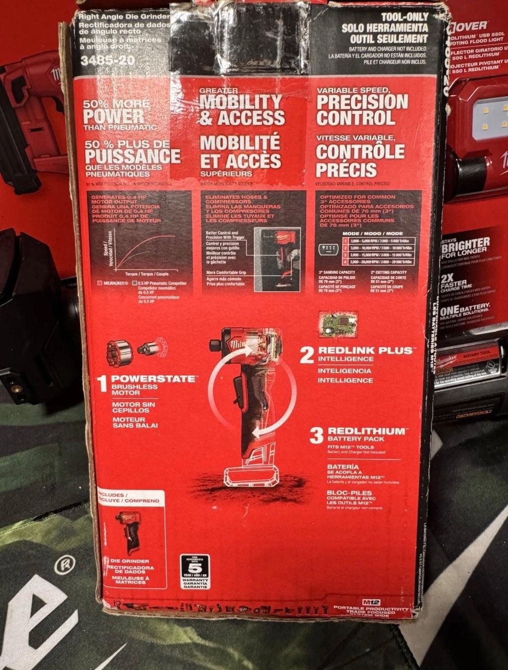 Milwaukee BLACKOUT M12 FUEL™ 3485-20 Right Angle Die Grinder