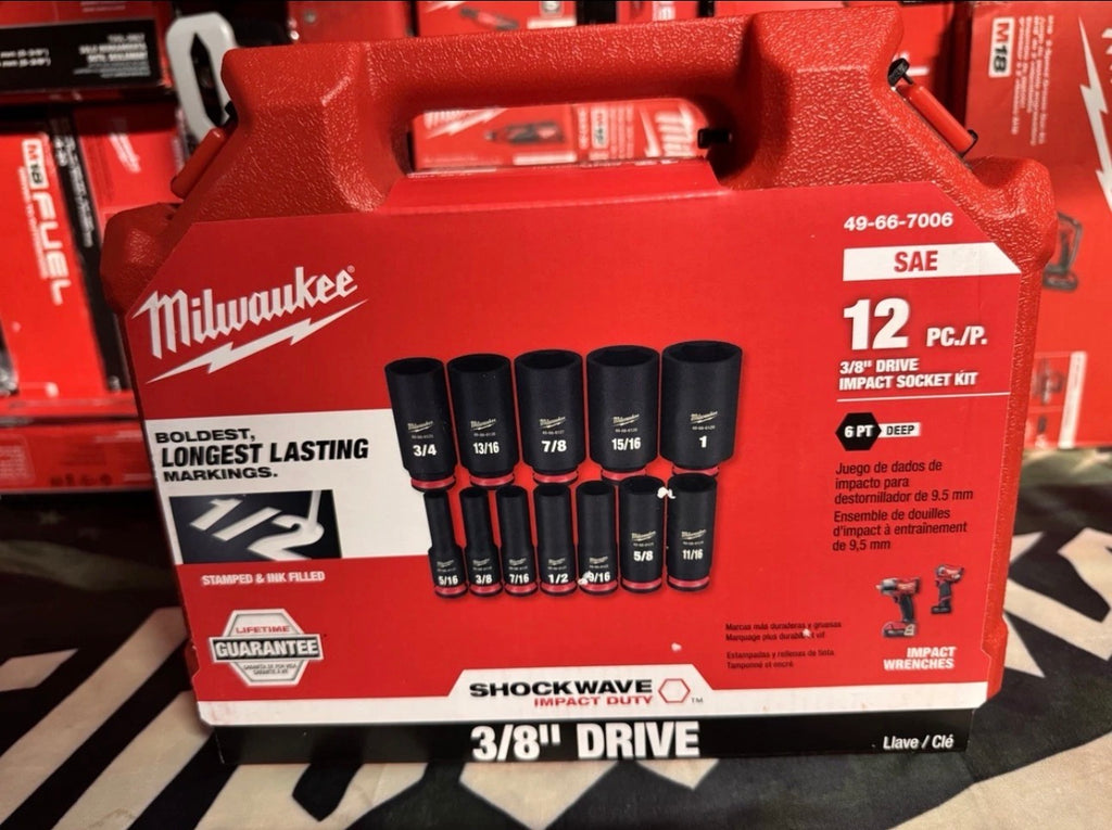 Milwaukee SHOCKWAVE™ Impact Duty™ 49-66-7006 – 3/8″ Deep Socket Set, 12 részes