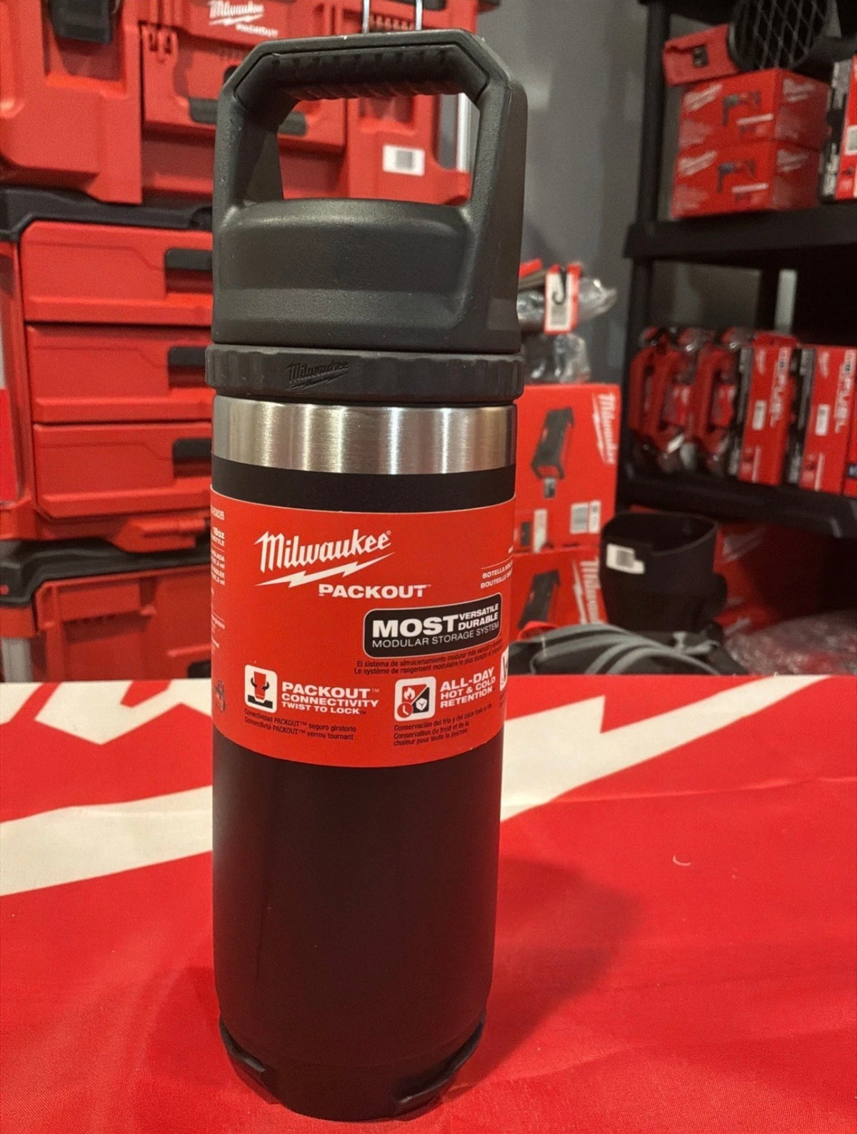 Milwaukee 48-22-8382B PACKOUT™ 18 oz Black Insulated Bottle