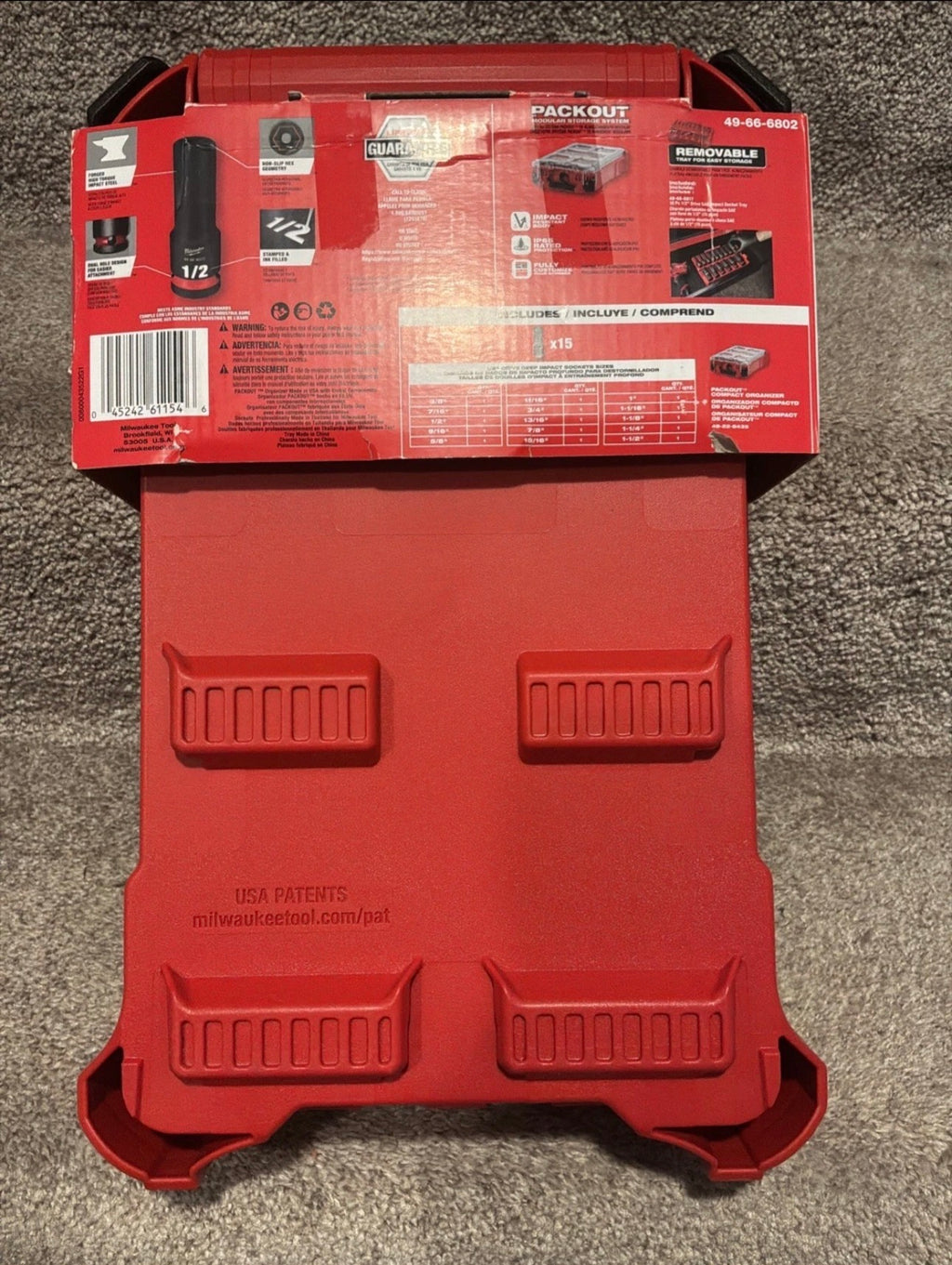 Milwaukee 49-66-6802 SHOCKWAVE™ Impact Duty™ 1/2” SAE Dugókulcs készlet – 15 részes PACKOUT™