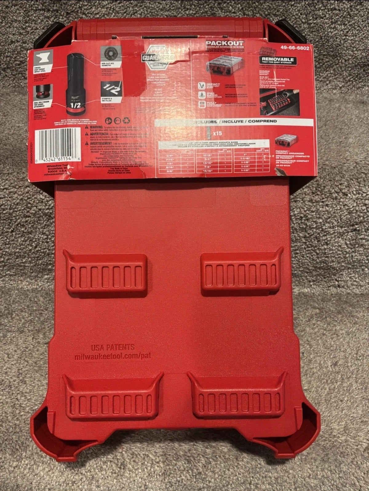 Milwaukee 49-66-6802 SHOCKWAVE™ Impact Duty™ 1/2” SAE Dugókulcs készlet – 15 részes PACKOUT™