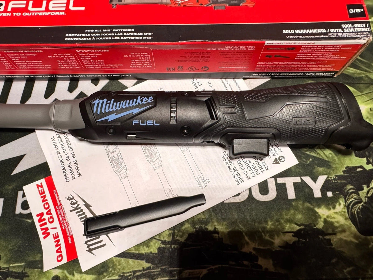 Milwaukee BLACKOUT M12 FUEL™ 3/8″ Extended Reach Ratchet – Tool Only